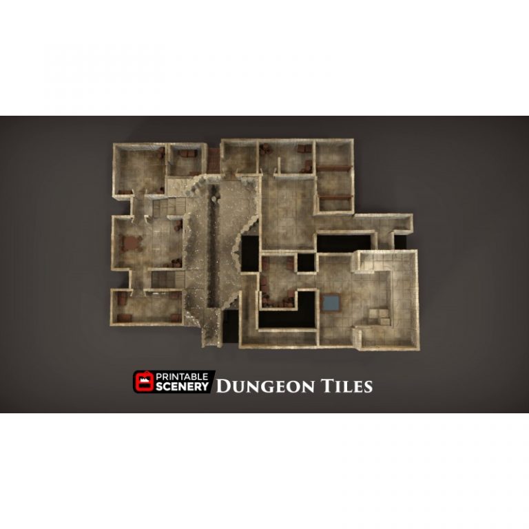 3D Printable Dungeon Tiles Base Set