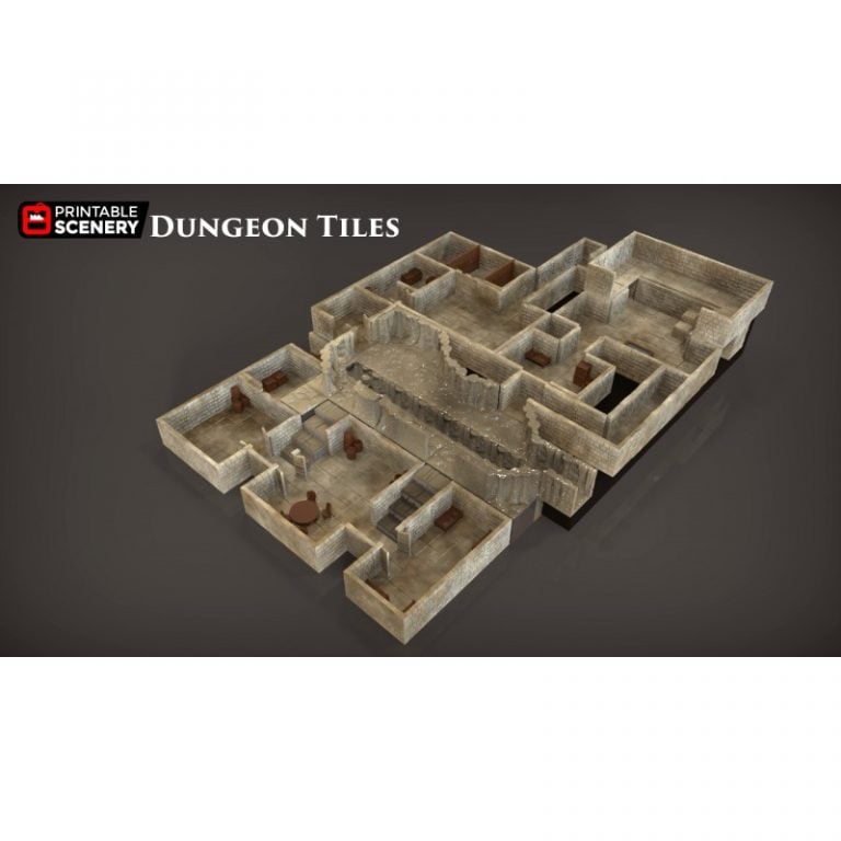 3D Printable Dungeon Tiles Base Set