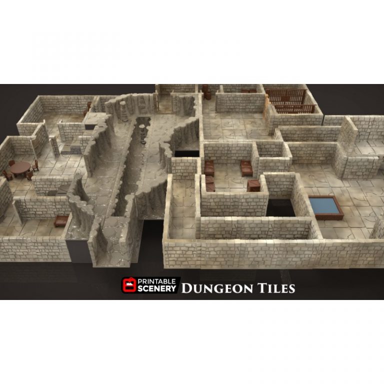 3D Printable Dungeon Tiles Base Set