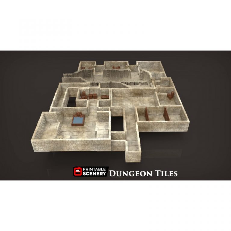 3D Printable Dungeon Tiles Base Set