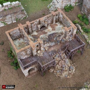 Ruined Black Rock Barracks Printable Scenery