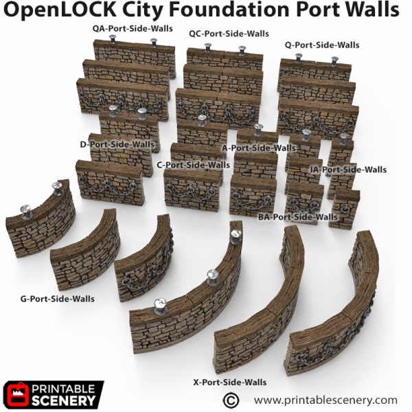 OpenLOCK City Foundation Port Walls STL