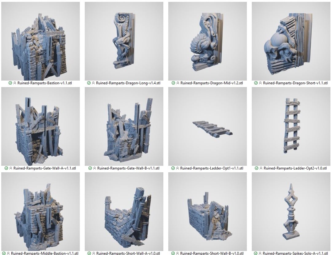 Ruined Ramshackle Ramparts 3d print file