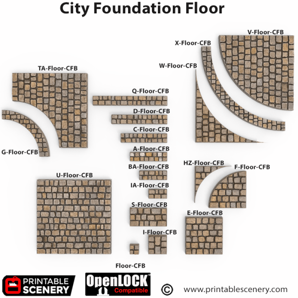OpenLOCK City Foundations Floor STL