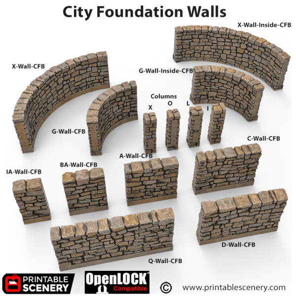 OpenLOCK City Foundations Walls STL