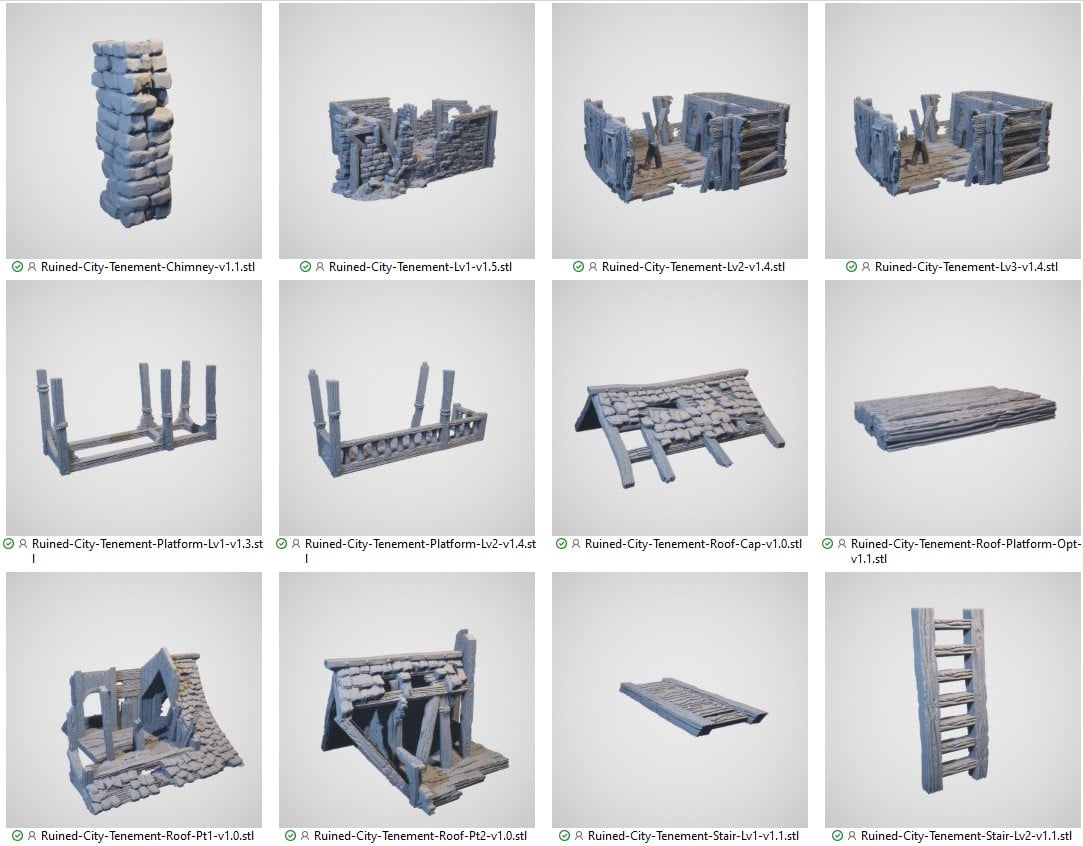 Ruined City Tenement 3d print file